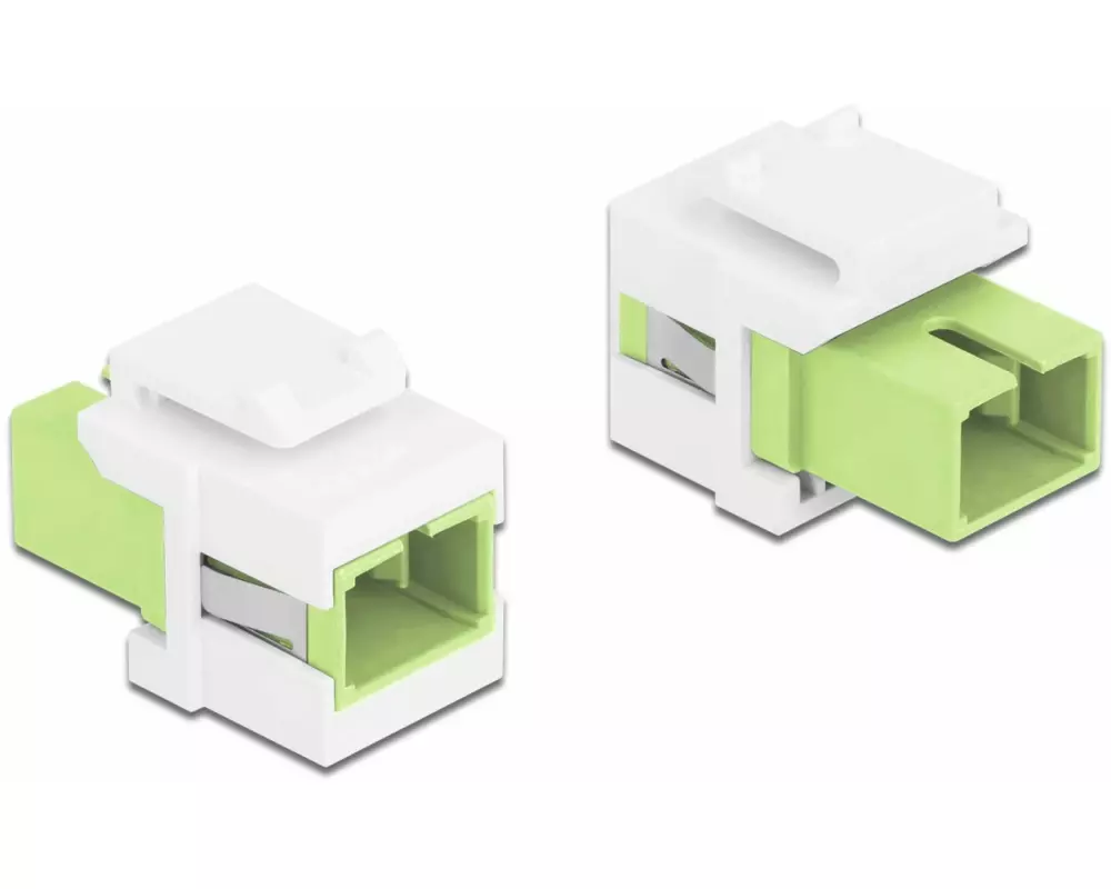 Delock Keystone-Modul SC Buchse zu SC  Buchse Lindgrün / Weiss