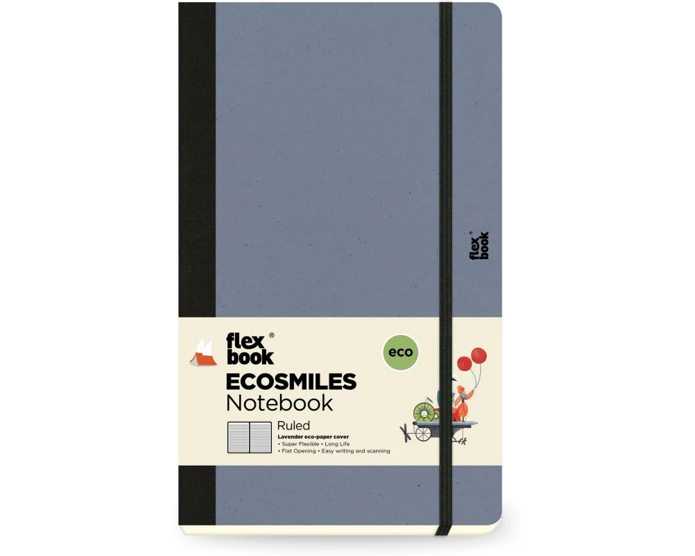 Flexbook Ecosmiles Notebook 13 x 21 cm, Liniert, Lavendel