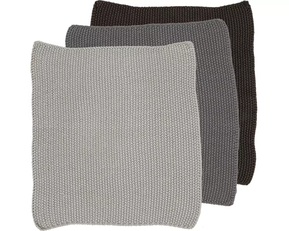Ladelle Spültuch Eco Knitted Grau, 3 Stück