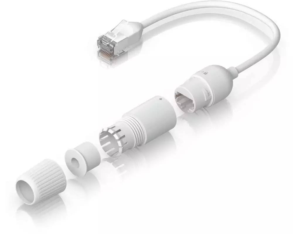 Ubiquiti Easy Cable Verlängerung Cat 6A, F/UTP, 0.185 m, Weiss