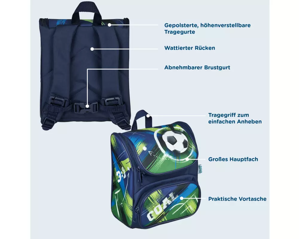 Scooli Rucksack Cutie Soccer Champ 6.5 L, Mehrfarbig