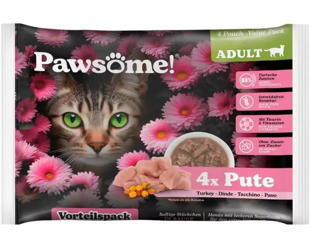 Pawsome Cat Superfood Adult Pute 4 x 85 g