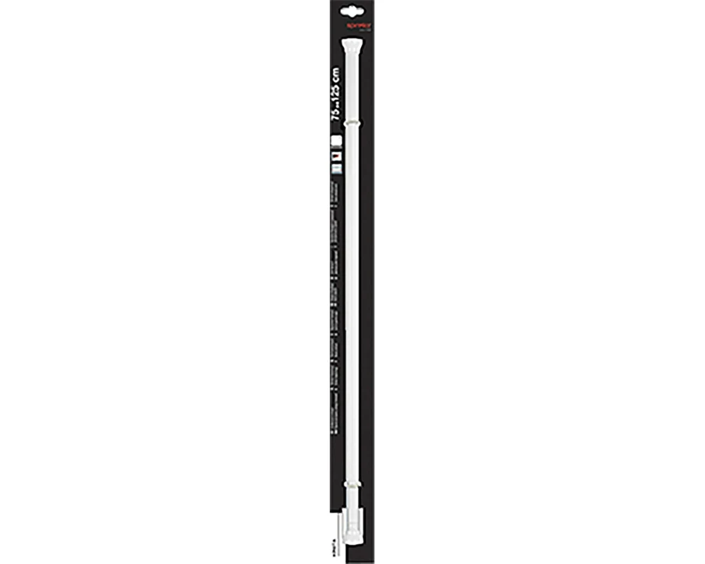 spirella Duschvorhangstange Kreta 75/125 x 3.5 cm, Weiss