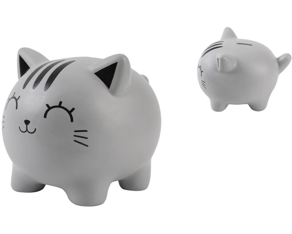 ROOST Sparkasse 18x15x15.5cm XL2501 Cat grey