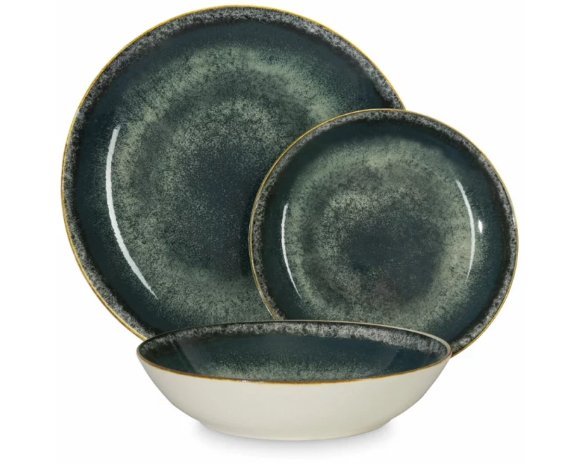 Berlinger Haus 18-teiliges Tellerset rund Matte Green Collection