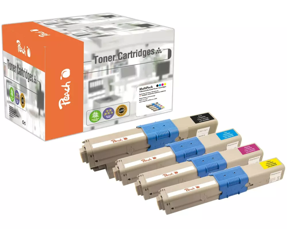 Peach Tonerset OKI 44469803 / 704-6 BK, C, M, Y