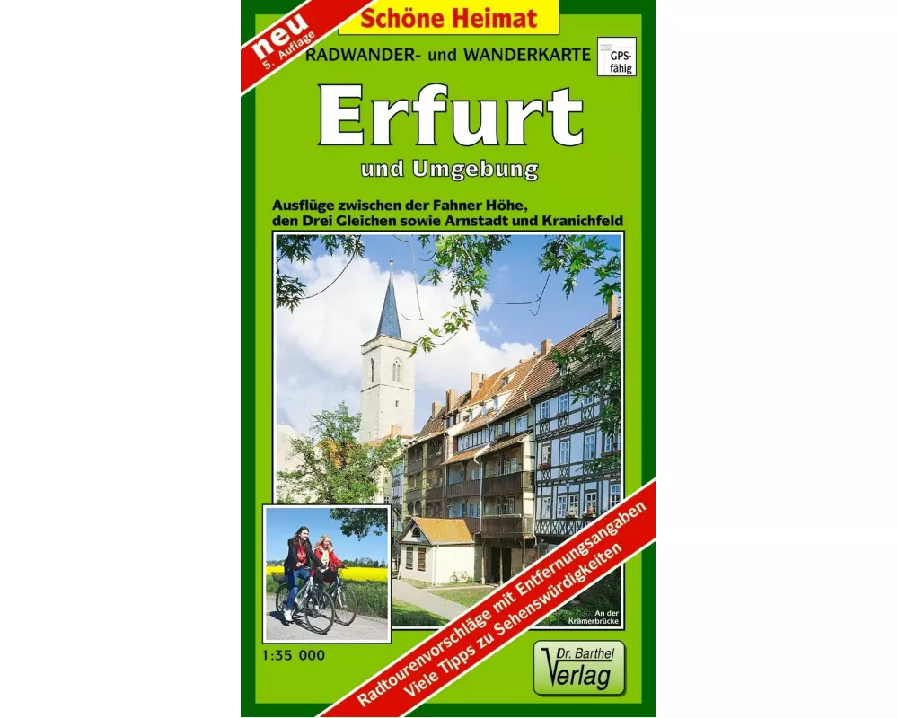 Radwander- und Wanderkarte Erfurt und Umgebung