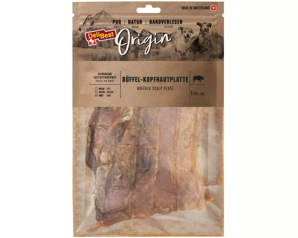 DeliBest Kausnack Origin Büffel-Kopfhautplatte 1 Stk.