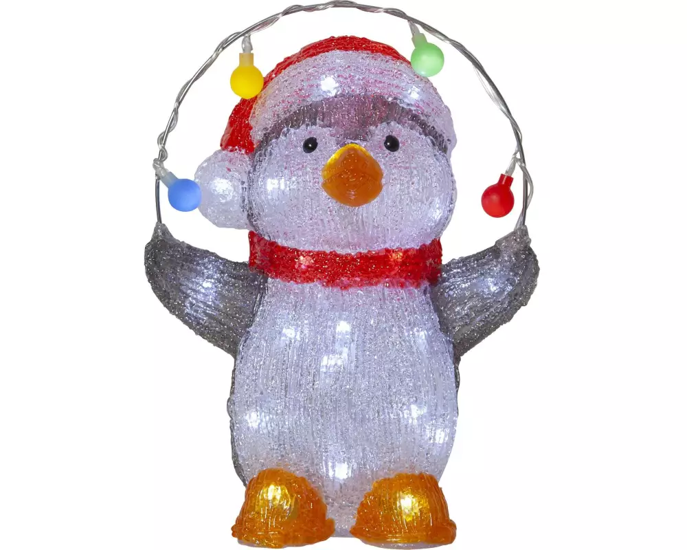 Star Trading LED-Figur Crystalo Pinguin, 30 cm, Mehrfarbig