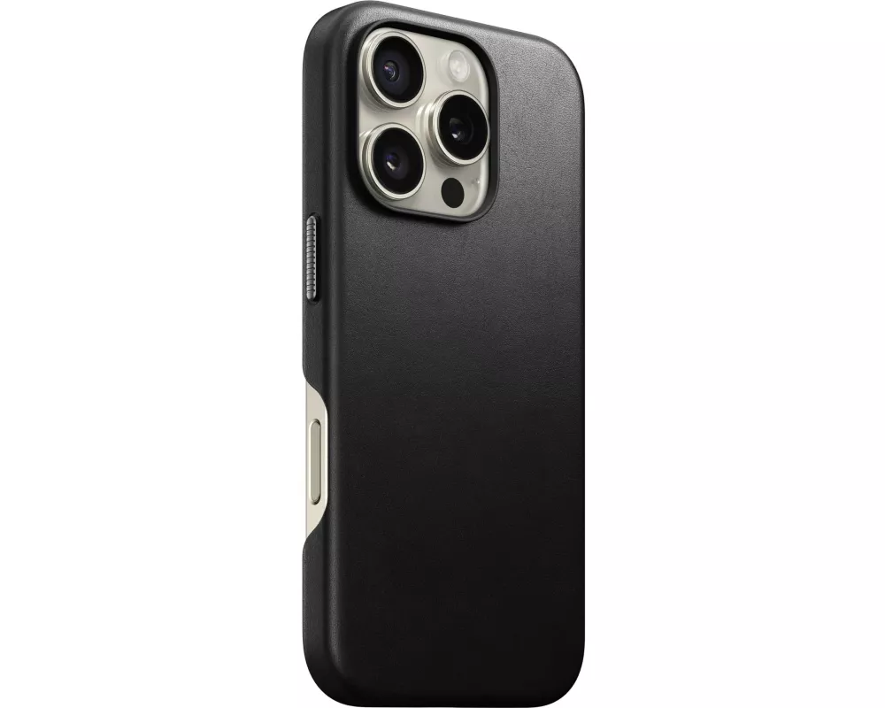 Nomad Back Cover Traditional Leather iPhone 16 Pro Schwarz