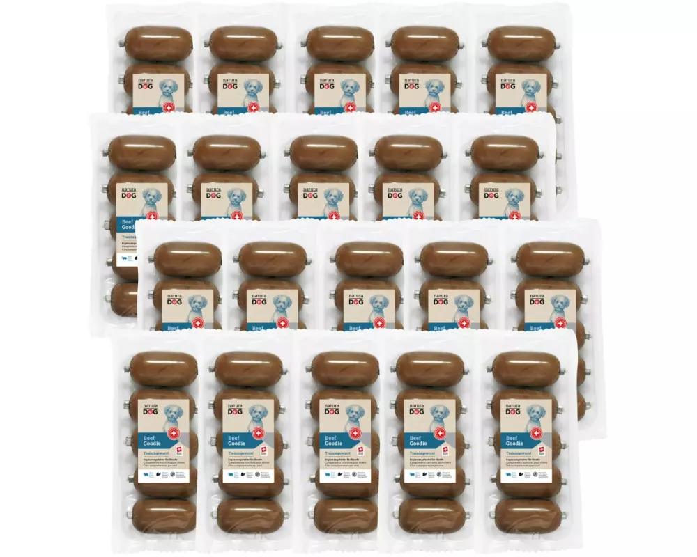 naturaDog Wurst Beef Goodie Mulitpack, 20 x 5 x 50 g