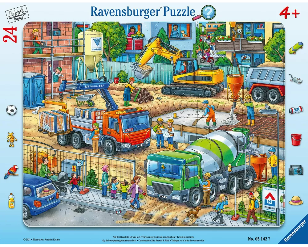 Kinderpuzzle 24 Teile - Auf der Baustelle ist was los!