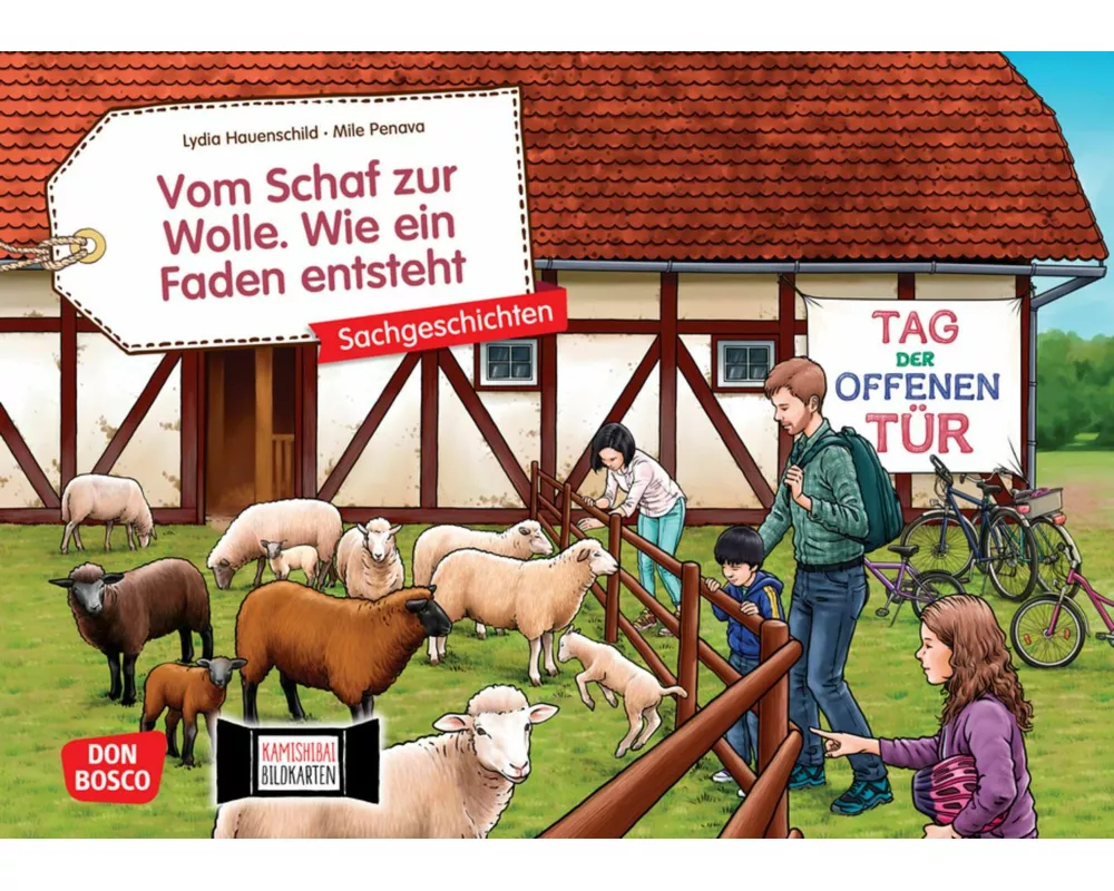 Vom Schaf zur Wolle. Wie ein Faden entsteht. Kamishibai Bildkartenset