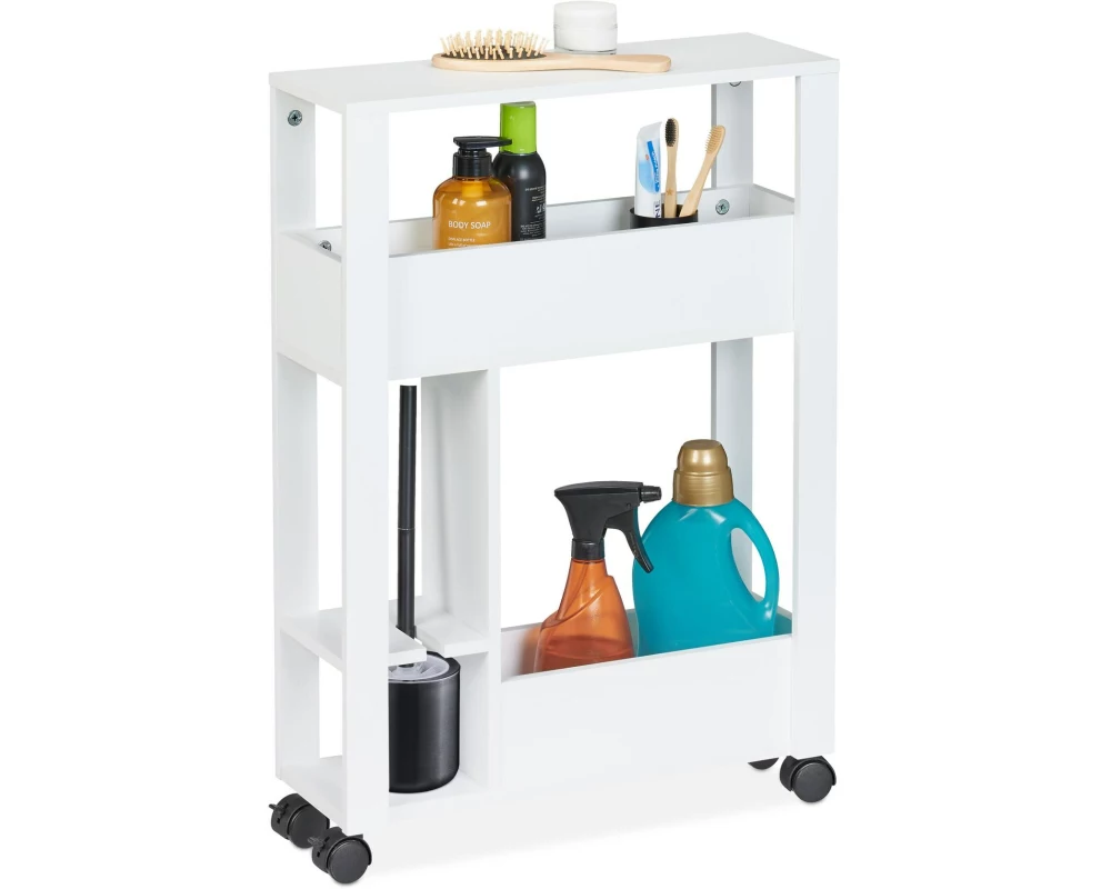 relaxdays Nischenwagen Weiss, 71.5 x 17 x 50 cm