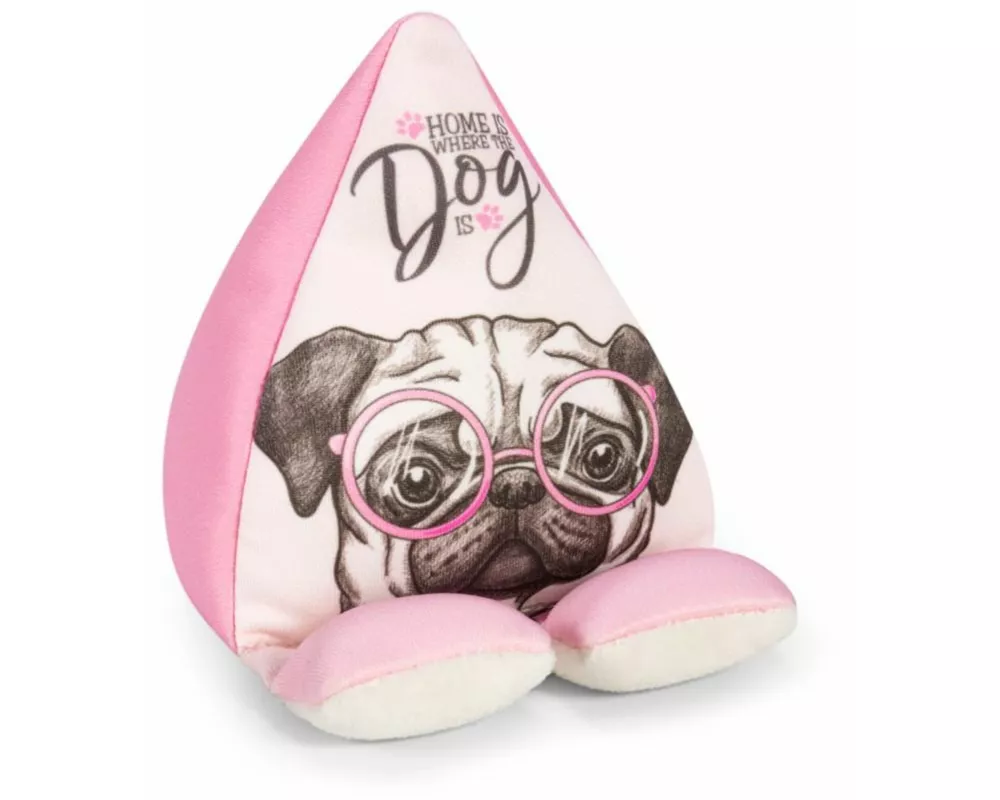 Plusheez Handykissen (Hund) - pink - Handyhalter - Aufsteller für Handys, Mini-Tablets und E-Reader - Passend für alle Handys - Mit Mikrofaserfläche z