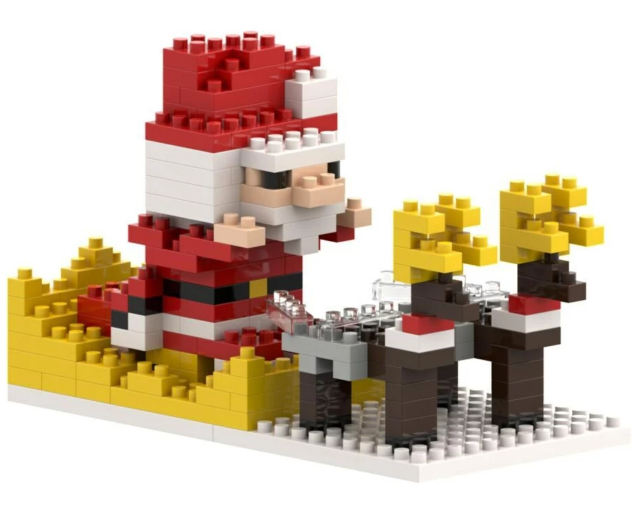 BRIXIES Bausteinmodell Weihnachtsschlitten aus 205 Bausteinen