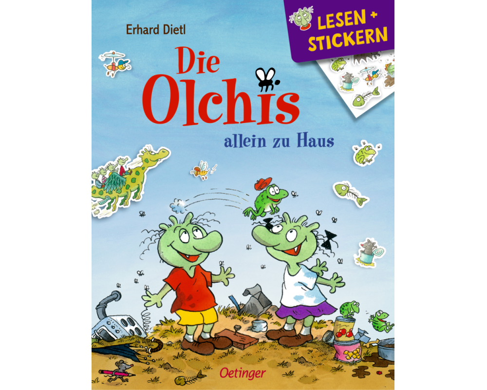 Lesen + Stickern. Die Olchis allein zu Haus