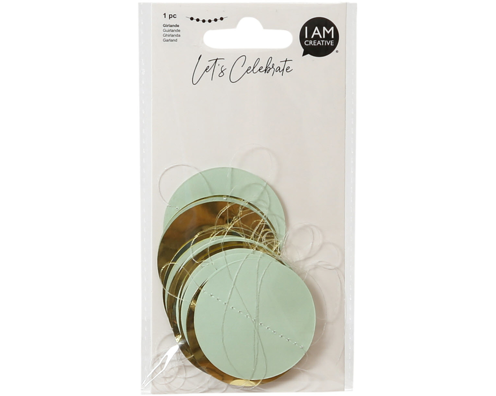 I AM CREATIVE Girlande, Punkte, 3m 6010.972 mint, gold