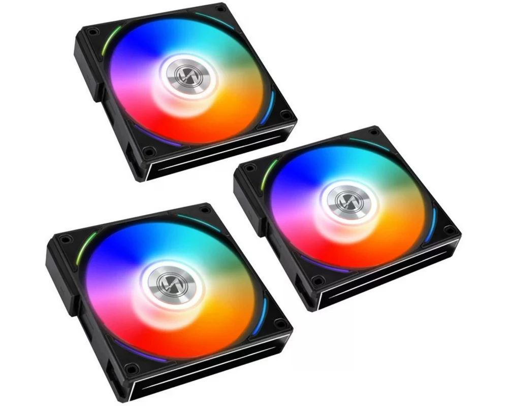 Lian Li PC-Lüfter Uni Fan Al 3-er Pack, Inkl. Controller, Schwarz