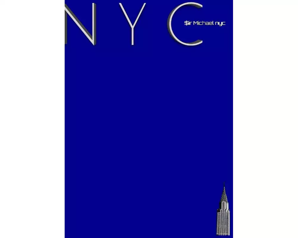 NYC Chrysler building bright blue classic grid page notepad $ir Michael Limited edition