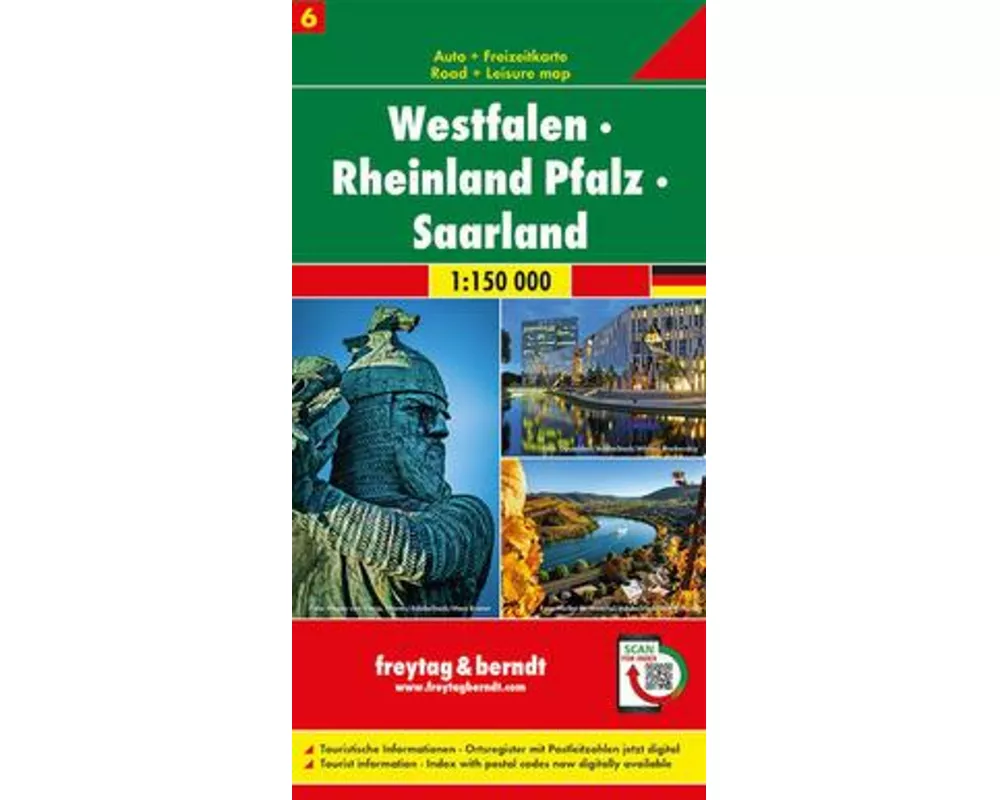 freytag & berndt Straßenkarte Westfalen - Rheinland Pfalz - Saarland 1:150.000