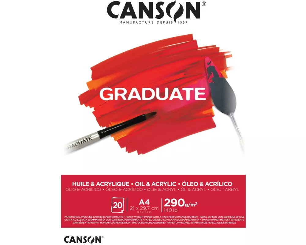 Canson Acrylpapier Graduate A4, 20 Blatt