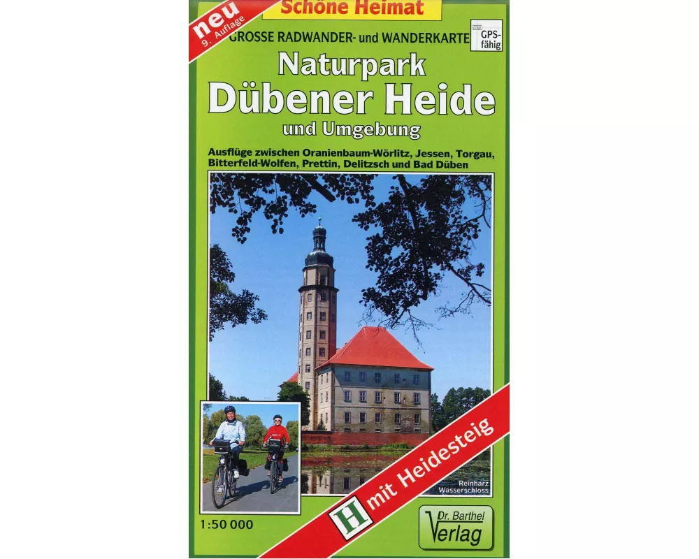 Radwander- und Wanderkarte Naturpark Dübener Heide und Umgebung 1 : 50 000