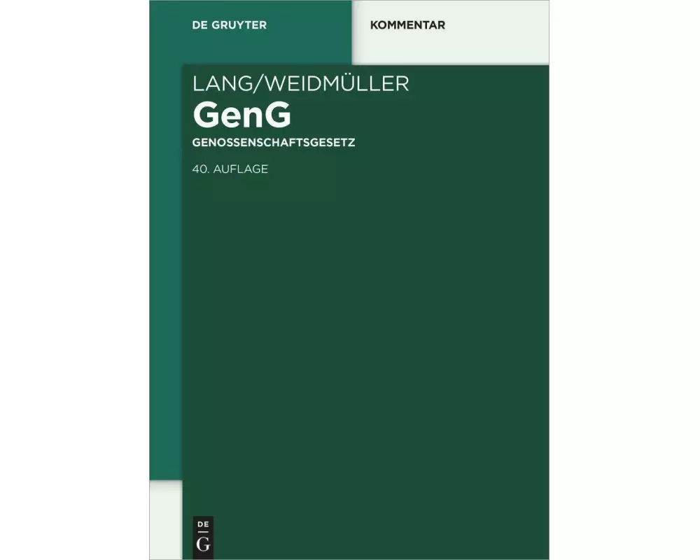 Lang/Weidmüller Genossenschaftsgesetz