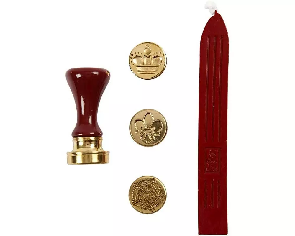 Creativ Company Stempelset Krone/Blume/Lilie, Rot