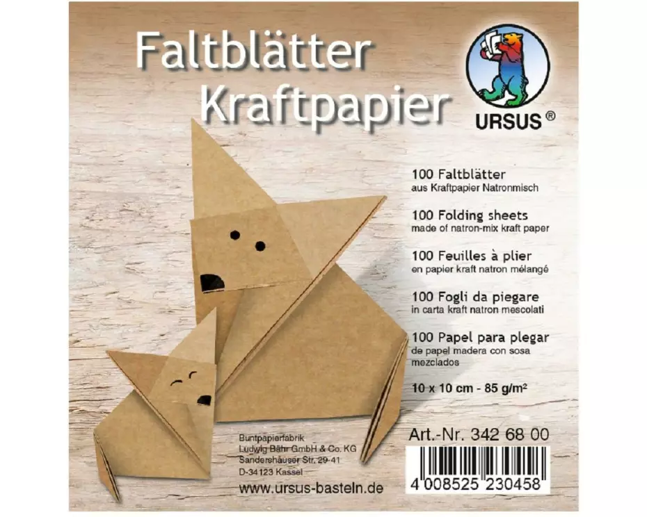 URSUS Faltblätter Origami 130 g/m², 10 x 10 cm, 100 Blatt