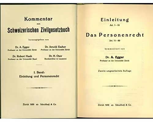 Kommentar zum Schweizerischen Zivilrecht. Ehemals Kommentar zum Schweizerischen... / Einleitung - Das Personenrecht