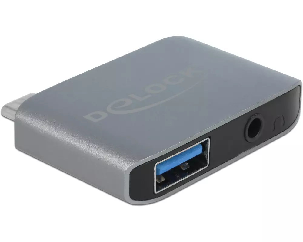 Delock Soundkarte USB Type-C Klinkenbuchse 3.5 mm + USB 3.0 A