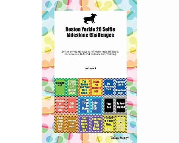 Boston Yorkie 20 Selfie Milestone Challenges Boston Yorkie Milestones for Memorable Moments, Socialization, Indoor & Outdoor Fun, Training Volume 3