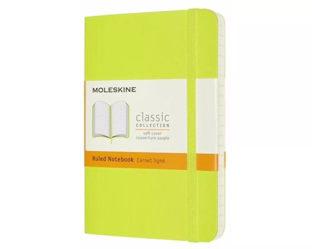 Moleskine Notizbuch Pocket/A6, Liniert, Weicher Einband, Limetten Grün