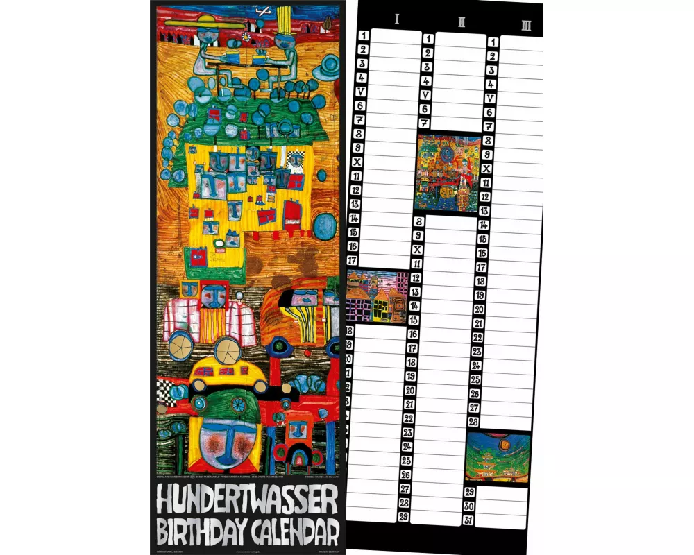 Hundertwasser Birthday Calendar