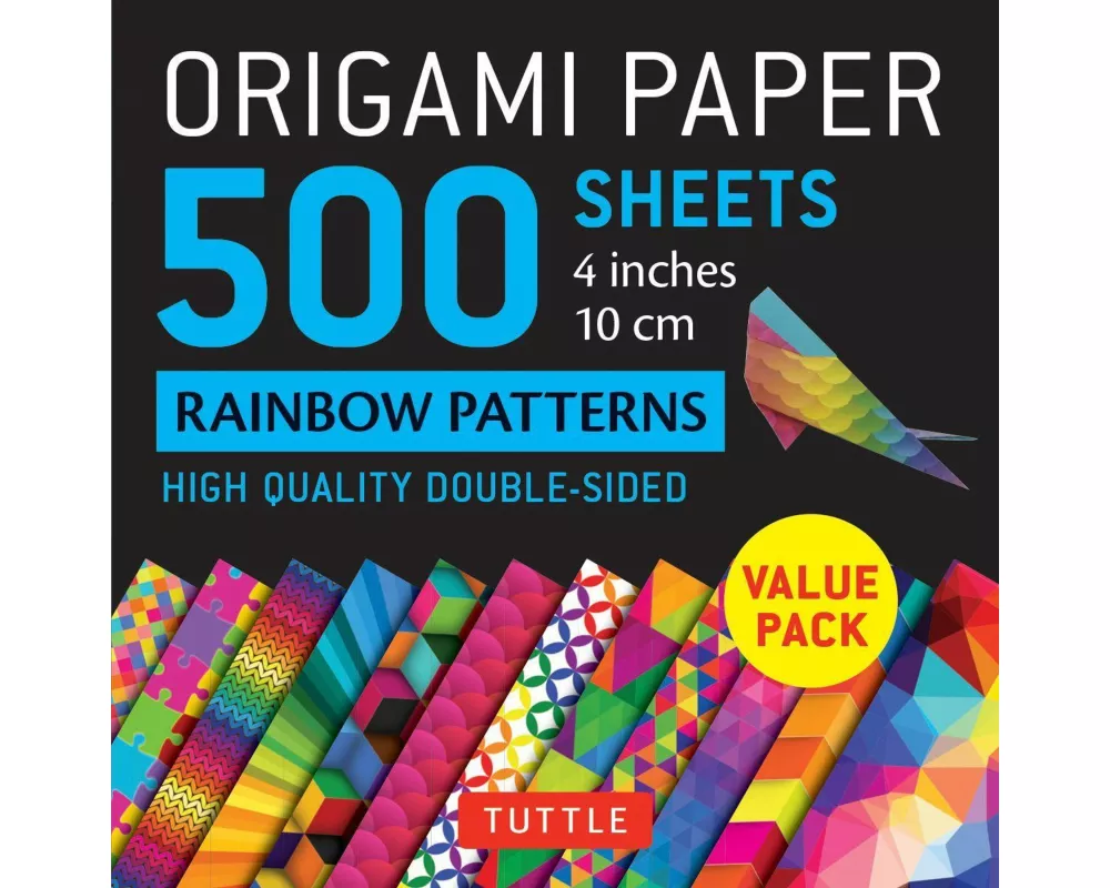 Origami Paper 500 Sheets Rainbow Patterns 4" (10 CM)