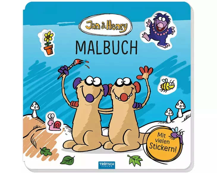 Trötsch Jan und Henry Malbuch mit Stickern