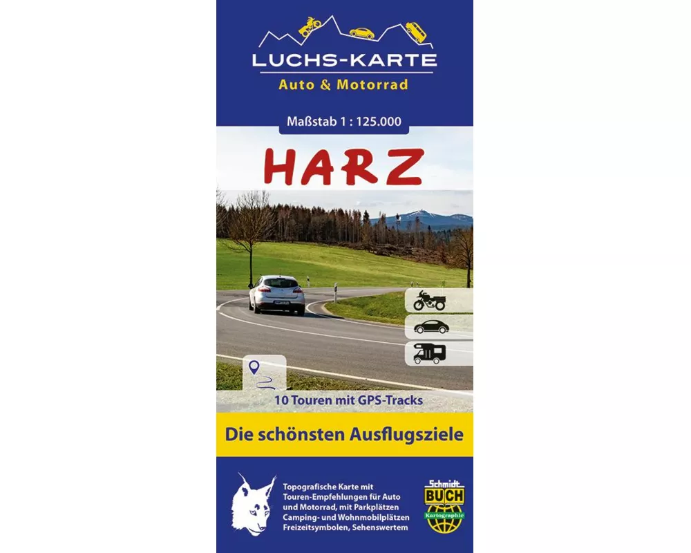 Luchskarte Harz Auto & Motorrad 1 : 125 000