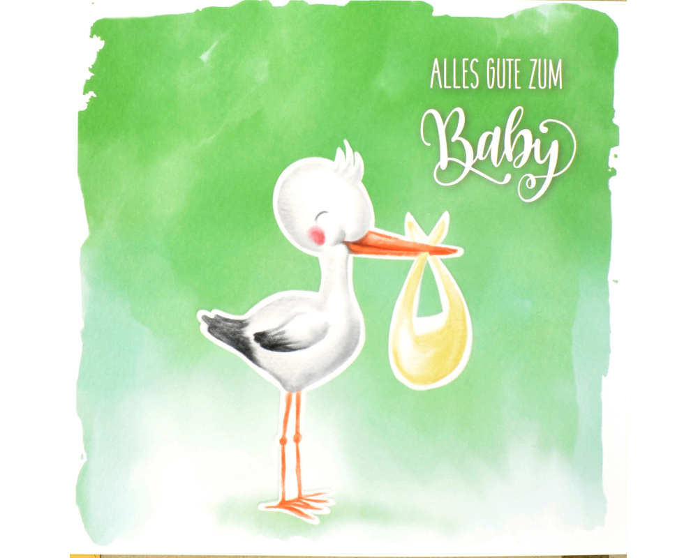 ABC Glückwunschkarte Storch 1120003900 15x15cm