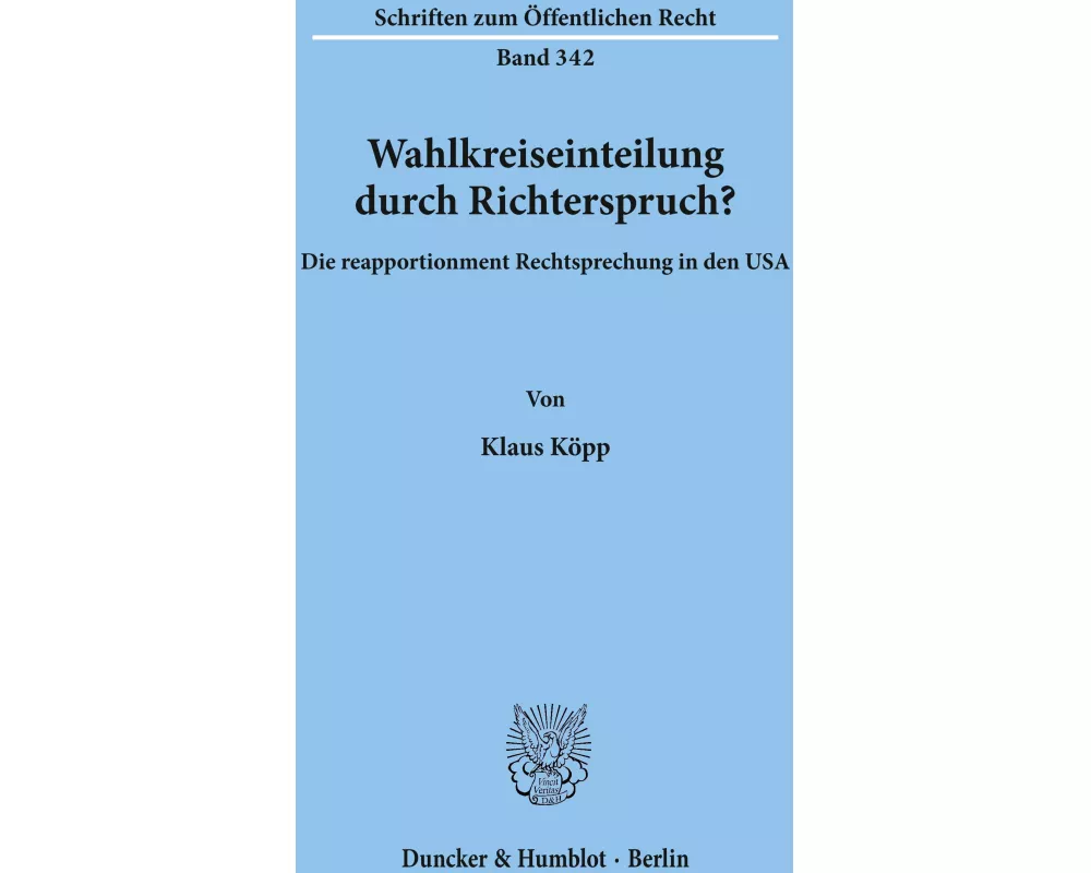 Wahlkreiseinteilung durch Richterspruch?