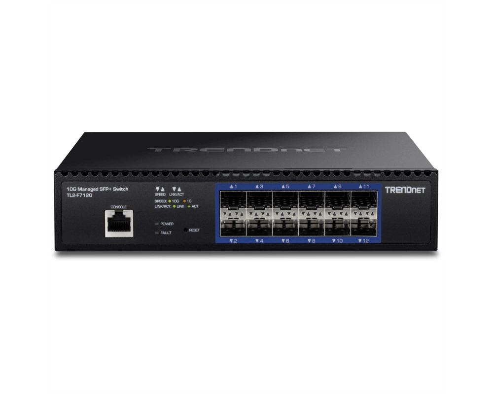 TRENDnet TL2-F7120 12 Port Switch, 10G Layer 2 Managed SFP+