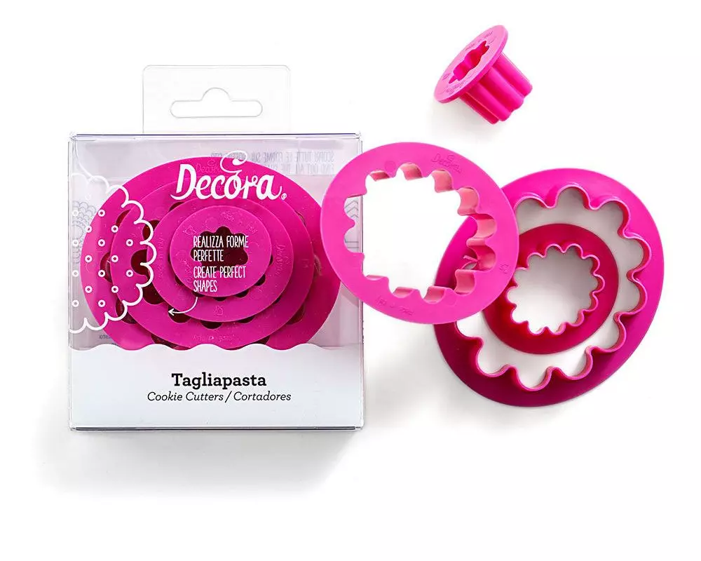 Decora Guetzli-Ausstecher-Set Ovale Kreise, gewellt, 4 Stück