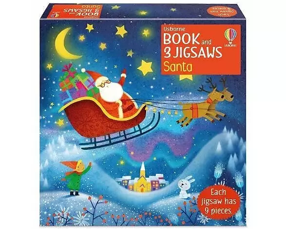 Usborne Book and 3 Jigsaws: Santa
