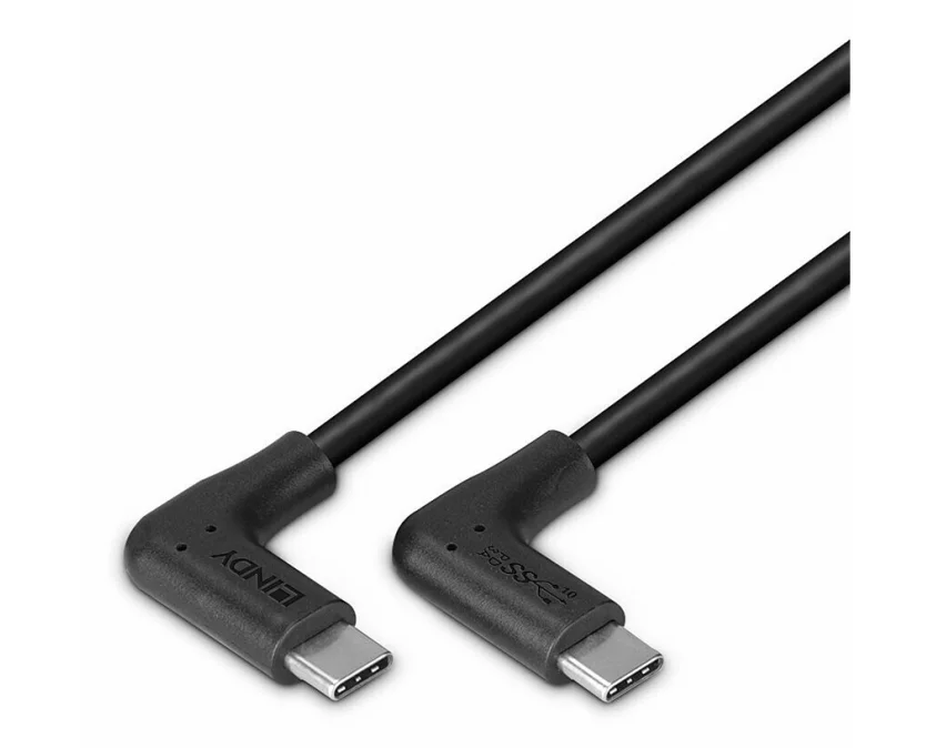 LINDY 0.5m USB 3.2 Type C Cable, 2 x 90, Right Angle