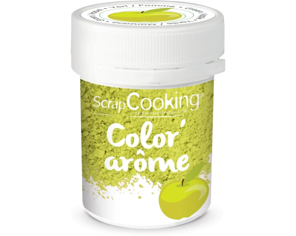 ScrapCooking Lebensmittelfarbenpulver mit Aroma Apfel Pulver Grün 10 g