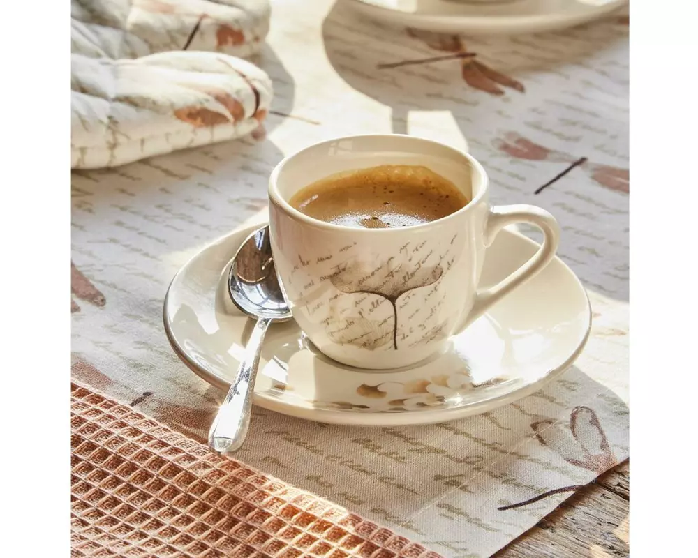 Tognana Espressotasse Poesia 80 ml, 6 Stück, Weiss/Beige