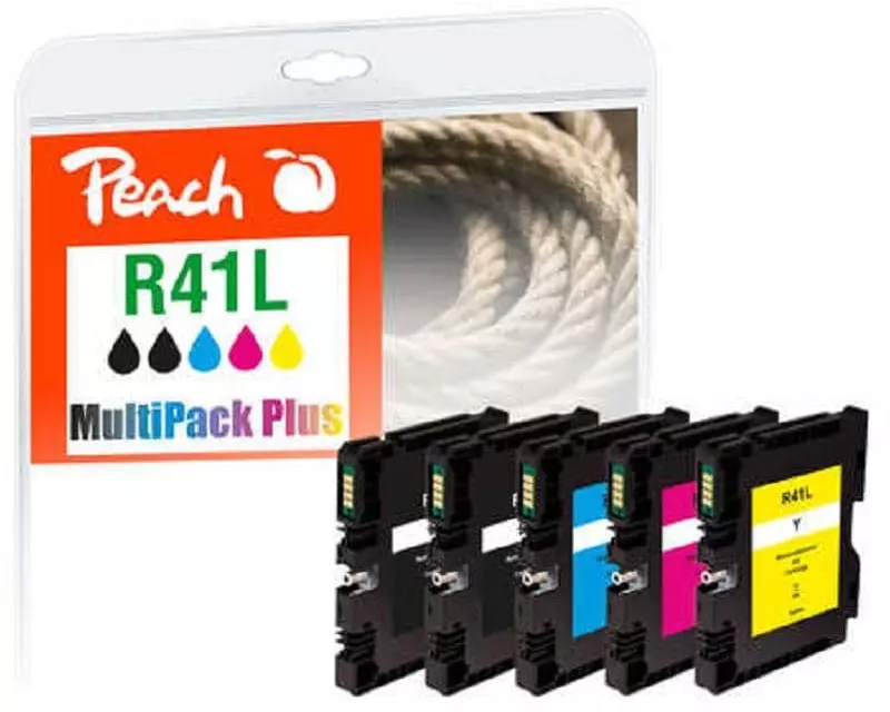 Peach Tinte Ricoh GC41L 2x BK, 1x C, M, Y