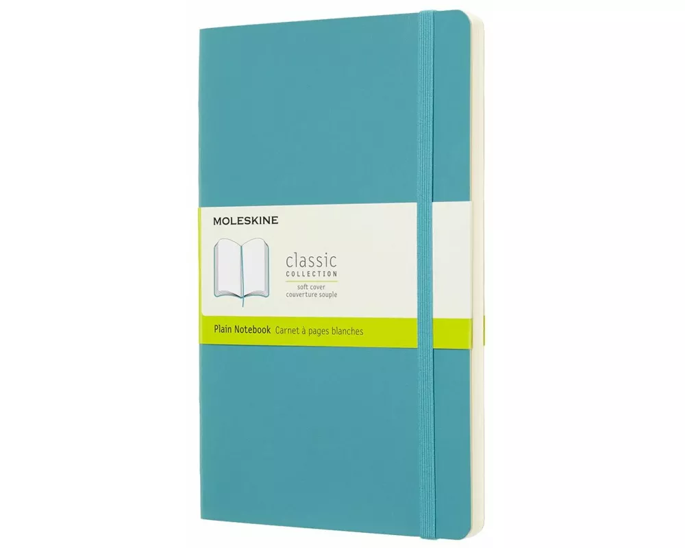 Moleskine Notebook L/A5, Plain, Soft Cover, Reef Blue