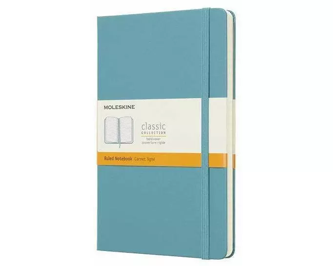 Moleskine Notebook L/A5, Ruled, Hard Cover, Reef Blue