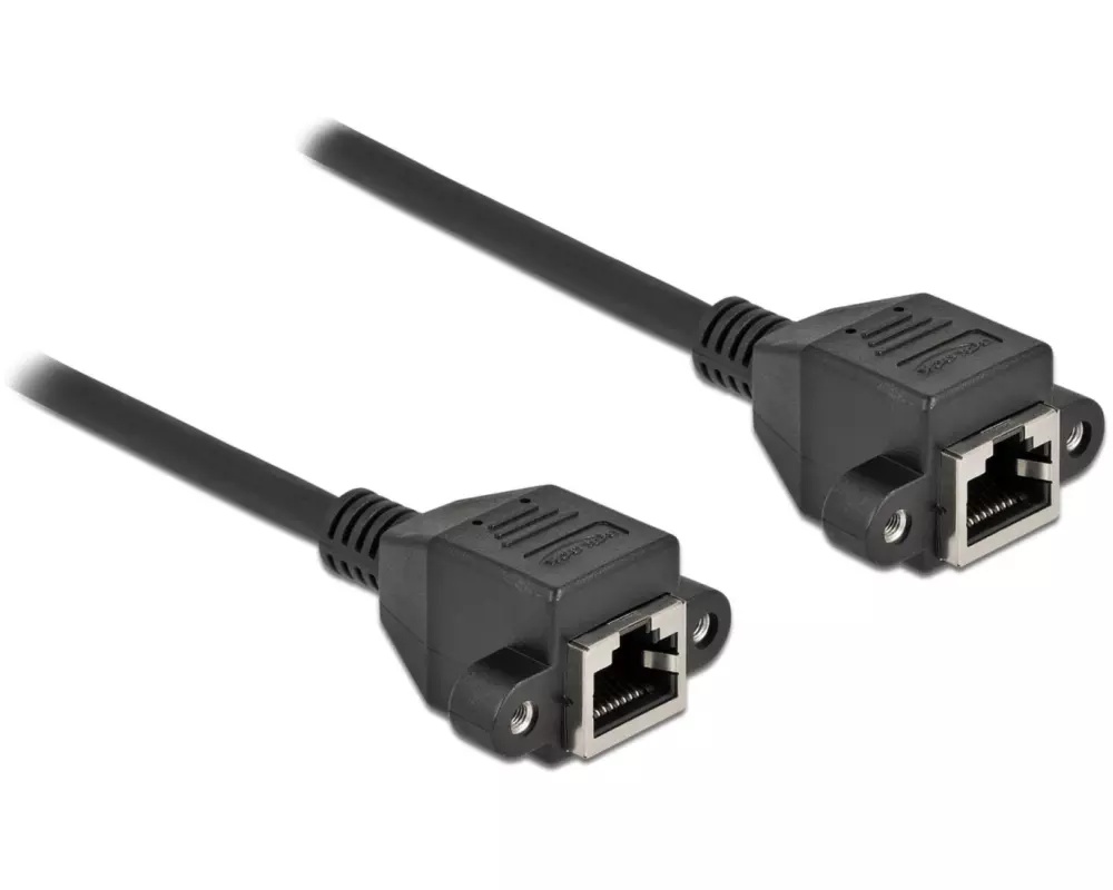 Delock Patchkabel Verlängerungskabel Cat 6A, S/FTP, 0.25 m, Schwarz